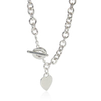 Sterling Silver  Heart Tag Toggle Necklace
