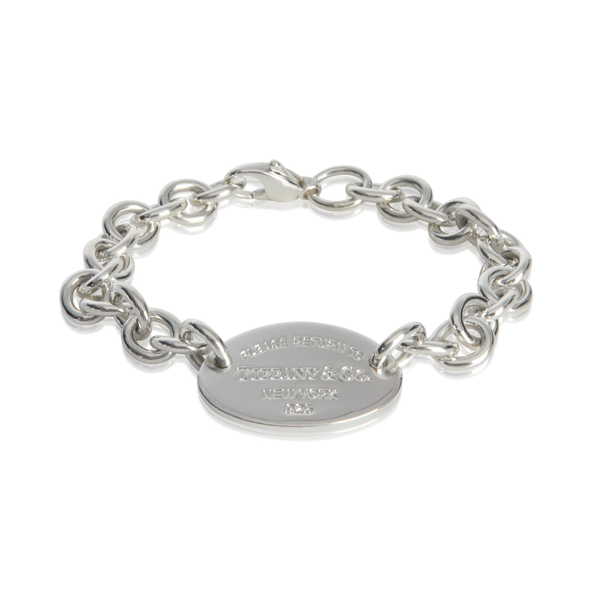 Sterling Silver  Heart Tag Bracelet