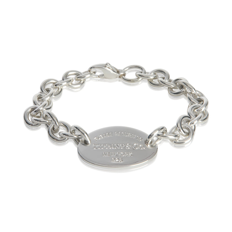 Sterling Silver  Heart Tag Bracelet