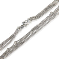 Sterling Silver Diamond Multistrand Diamond Ball Necklace