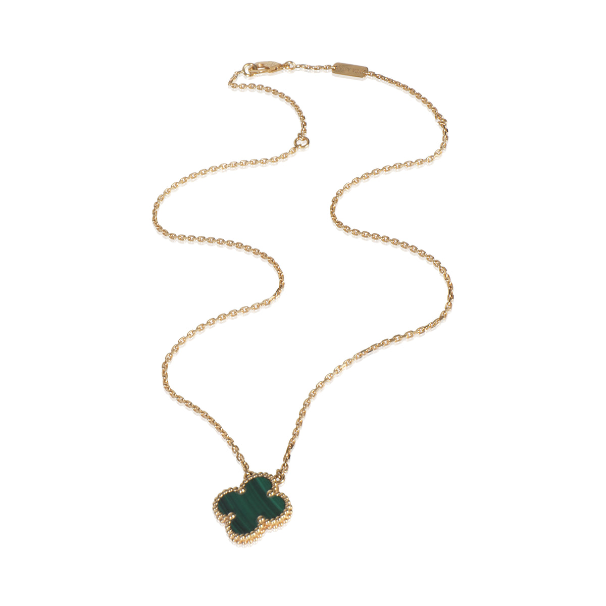 Yellow Gold Malachite Vintage Alhambra Pendant