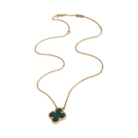 Yellow Gold Malachite Vintage Alhambra Pendant