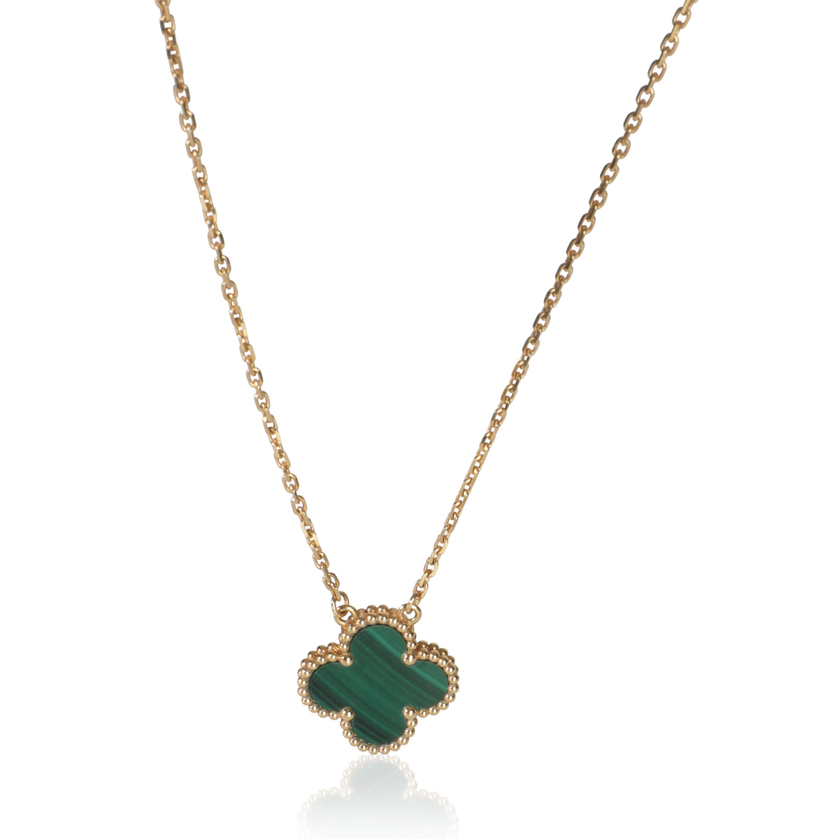 Yellow Gold Malachite Vintage Alhambra Pendant