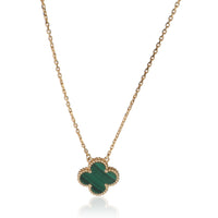 Yellow Gold Malachite Vintage Alhambra Pendant
