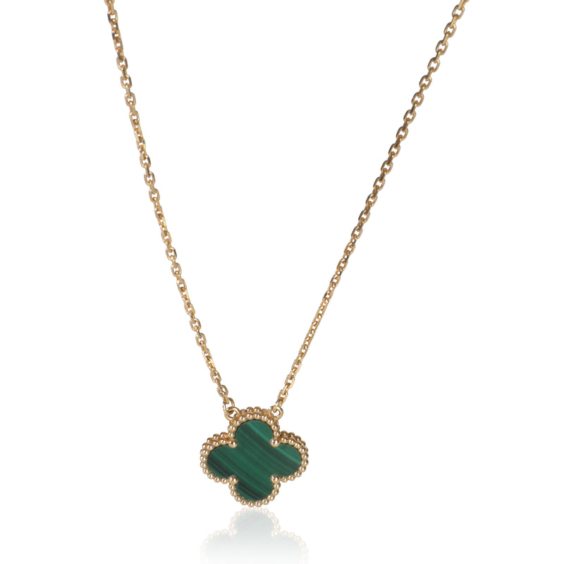 Yellow Gold Malachite Vintage Alhambra Pendant