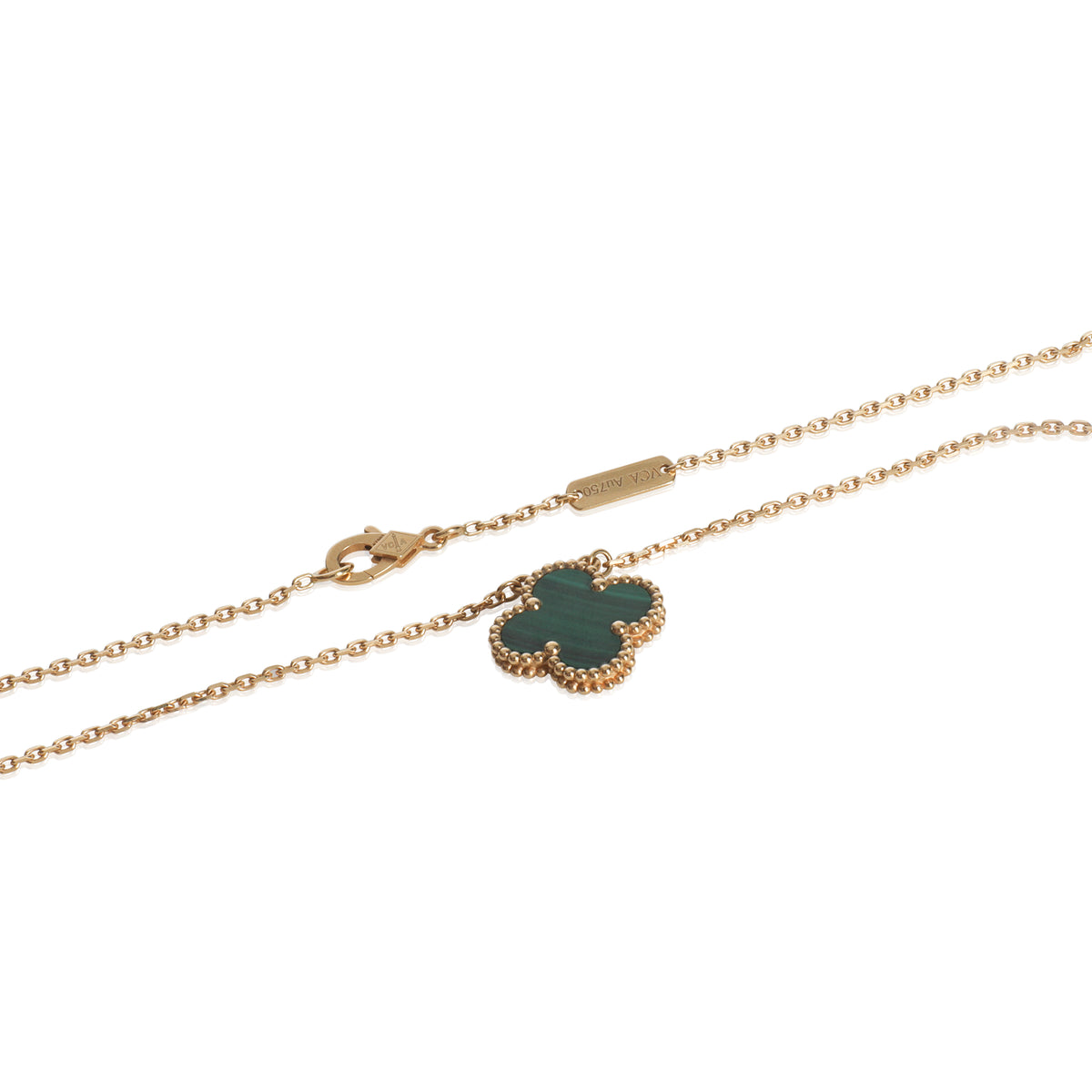 Yellow Gold Malachite Vintage Alhambra Pendant