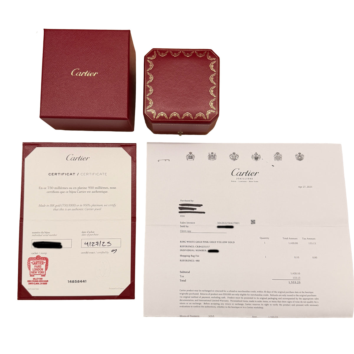 3-Tone Gold  Small Model Trinity Ring