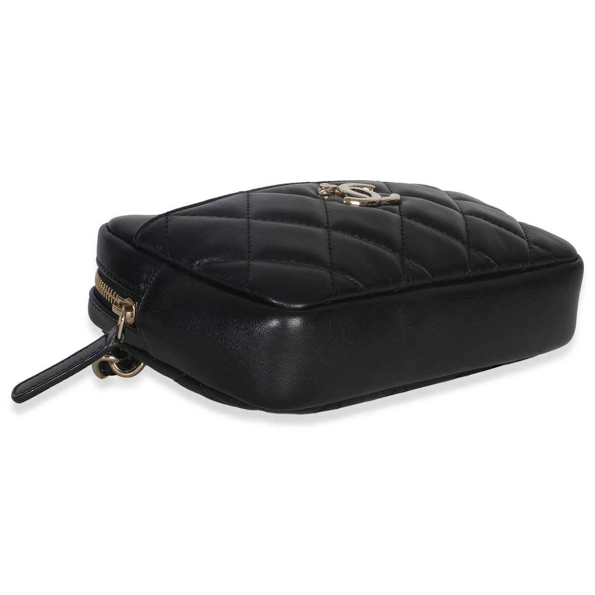 Chanel Black Quilted Lambskin Front Pocket Belt Bag Handbag ad1