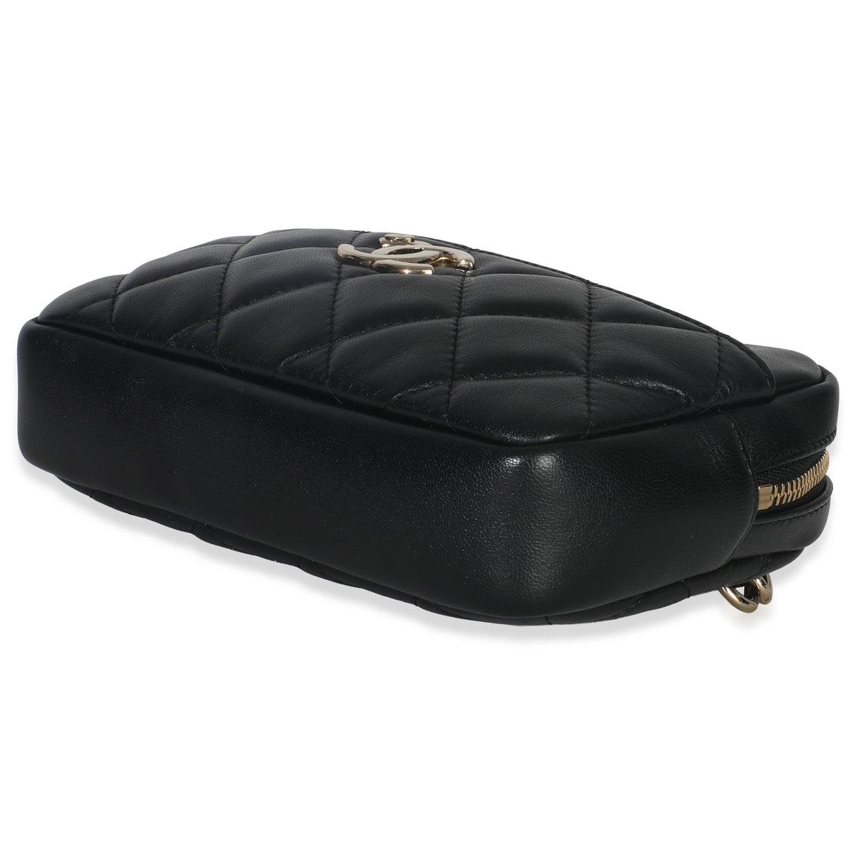 Chanel Black Quilted Lambskin Front Pocket Belt Bag Handbag av
