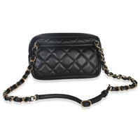 Chanel Black Quilted Lambskin Front Pocket Belt Bag Handbag bv