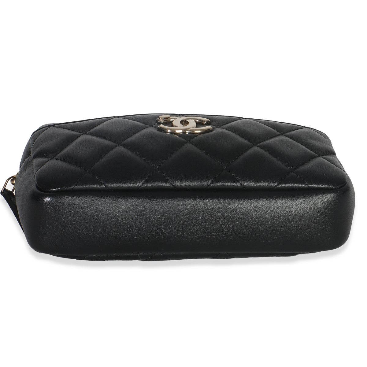 Chanel Black Quilted Lambskin Front Pocket Belt Bag Handbag clasp