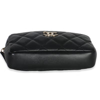 Chanel Black Quilted Lambskin Front Pocket Belt Bag Handbag clasp