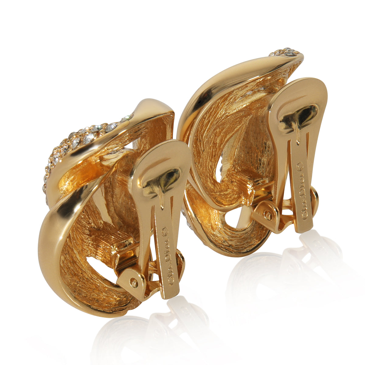 Gold-Plated  Strass Chain Link Earrings