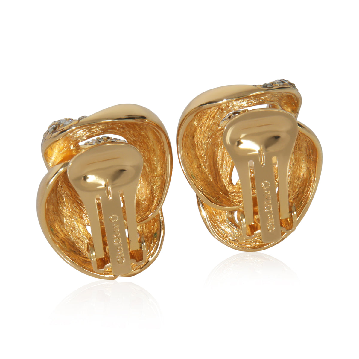 Gold-Plated  Strass Chain Link Earrings