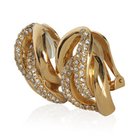 Gold-Plated  Strass Chain Link Earrings