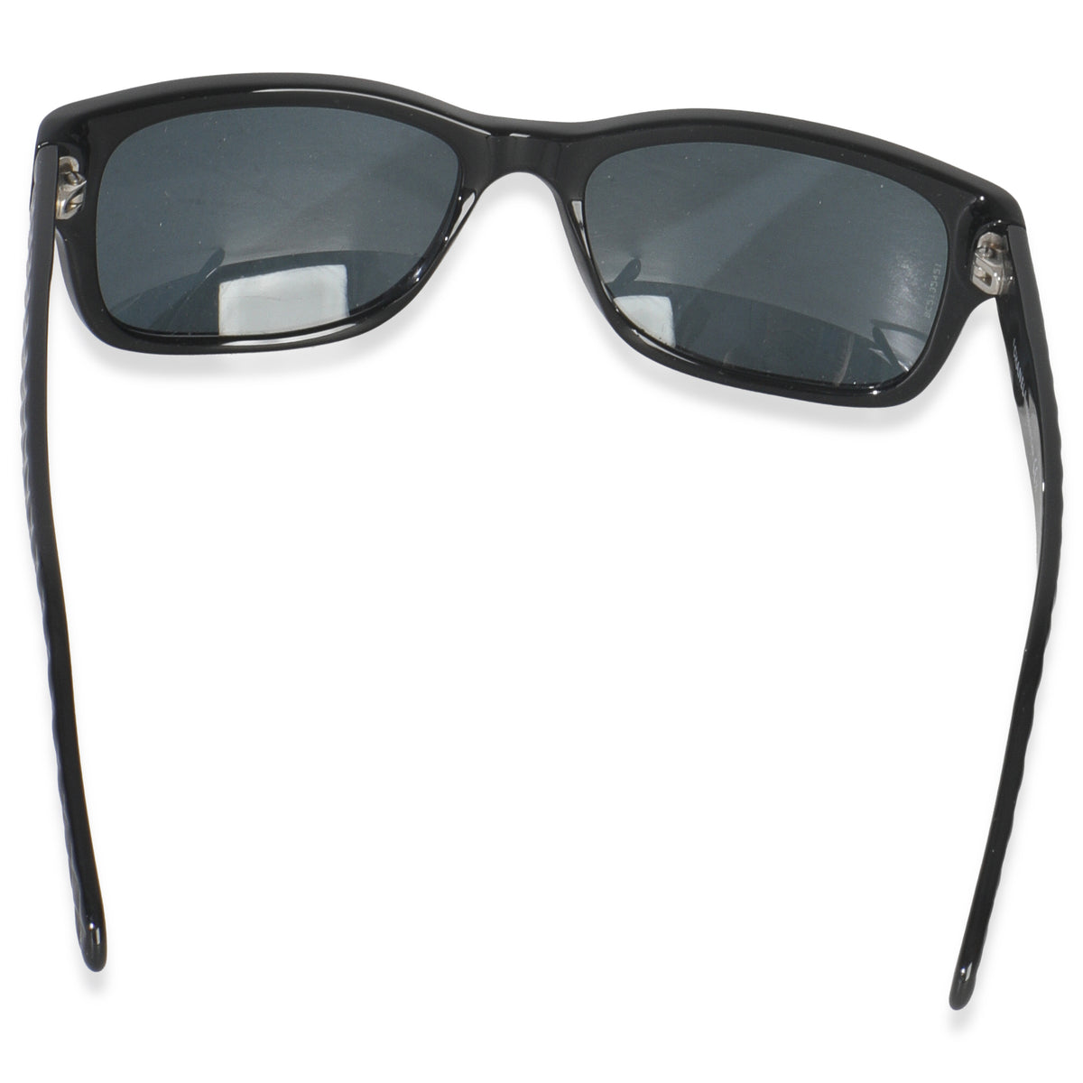 Black Acetate Quilted Frame CC Square Lens Sunglasses
