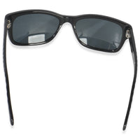 Black Acetate Quilted Frame CC Square Lens Sunglasses