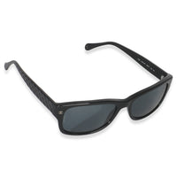 Black Acetate Quilted Frame CC Square Lens Sunglasses