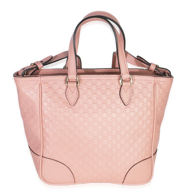 Gucci Soft Pink Microguccissima Small Bree Tote Handbag fv
