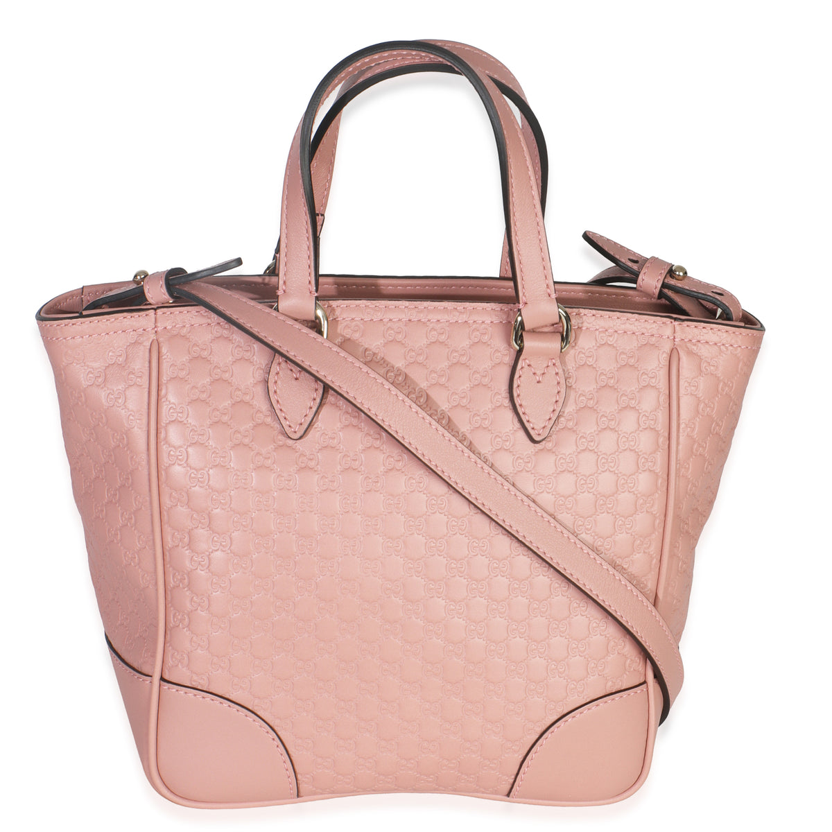 Gucci Soft Pink Microguccissima Small Bree Tote Handbag stamp