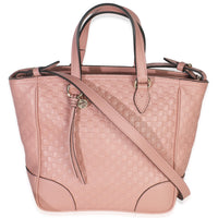 Gucci Soft Pink Microguccissima Small Bree Tote Handbag sv