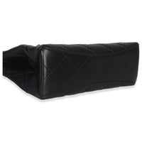 Chanel 25P Black Shiny Quilted Lambskin Pearl Small Shopping Bag Handbag clasp