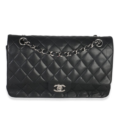 Black Quilted Lambskin Medium Classic Double Flap Bag
