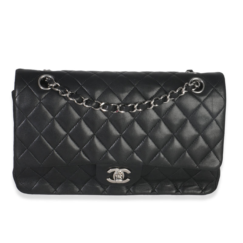 Black Quilted Lambskin Medium Classic Double Flap Bag