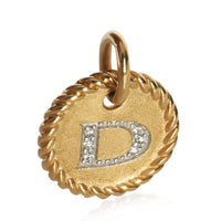 Yellow Gold Diamond Cable Collectibles Initial D Pendant