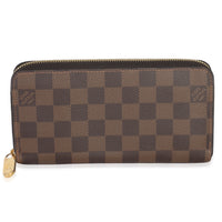 Rose Ballerine Damier Ebene Canvas Zippy Wallet