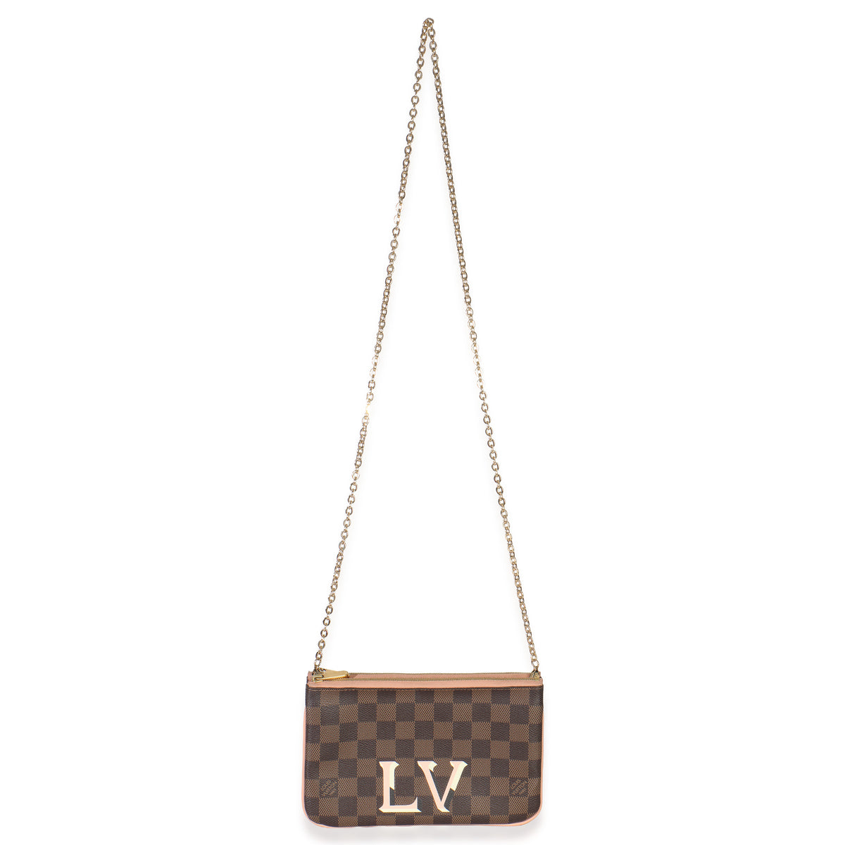 Damier Ebene Canvas Double Zip Pochette