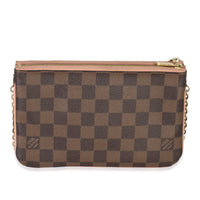 Damier Ebene Canvas Double Zip Pochette