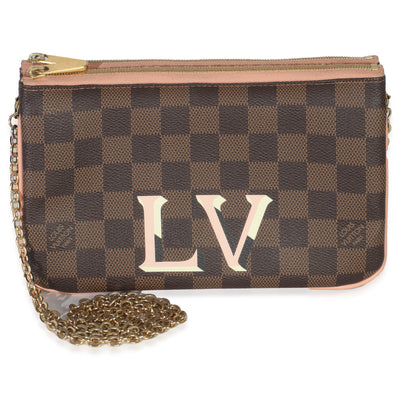 Damier Ebene Canvas Double Zip Pochette