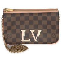 Damier Ebene Canvas Double Zip Pochette