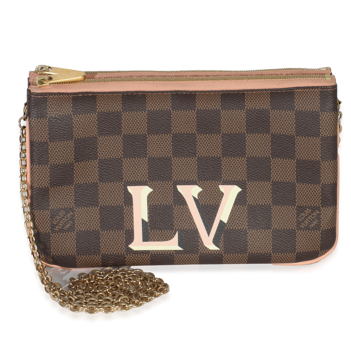 Damier Ebene Canvas Double Zip Pochette