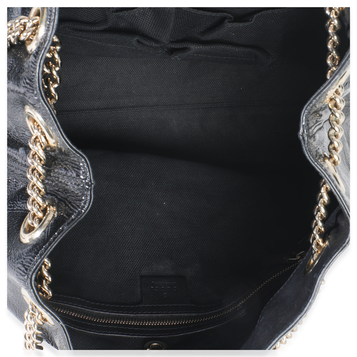 Black Patent Leather Medium Soho Chain Shoulder Bag