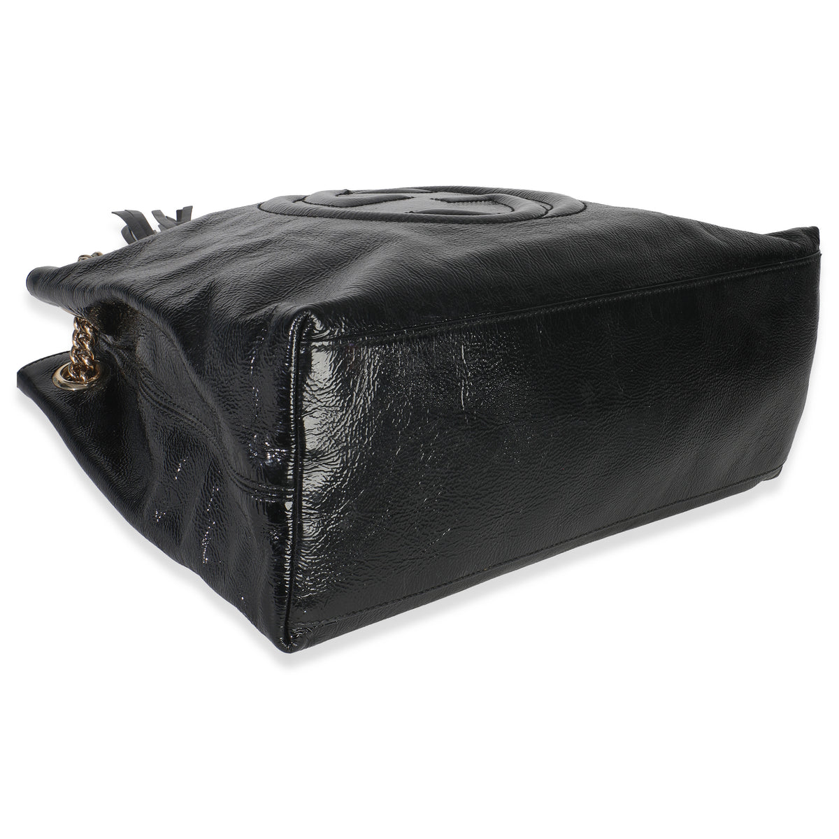 Black Patent Leather Medium Soho Chain Shoulder Bag