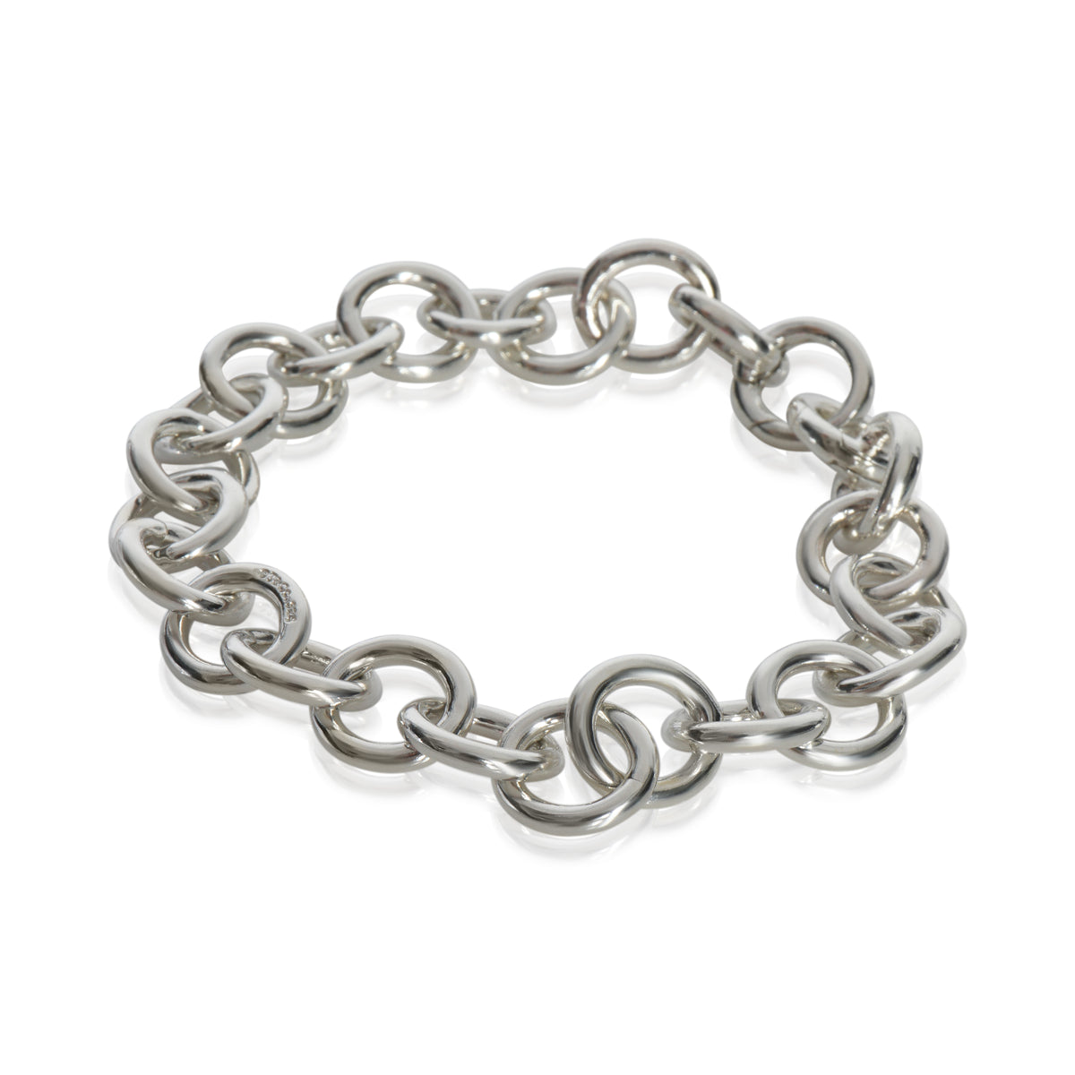Tiffany & Co. Sterling Silver  Round Link Clasping End Bracelet sv