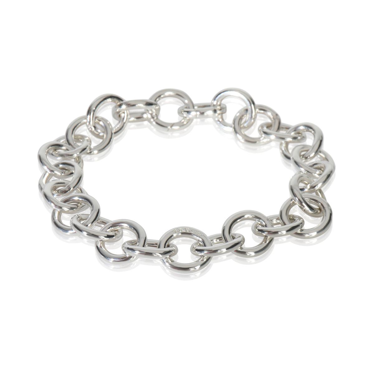 Tiffany & Co. Sterling Silver  Round Link Clasping End Bracelet fv
