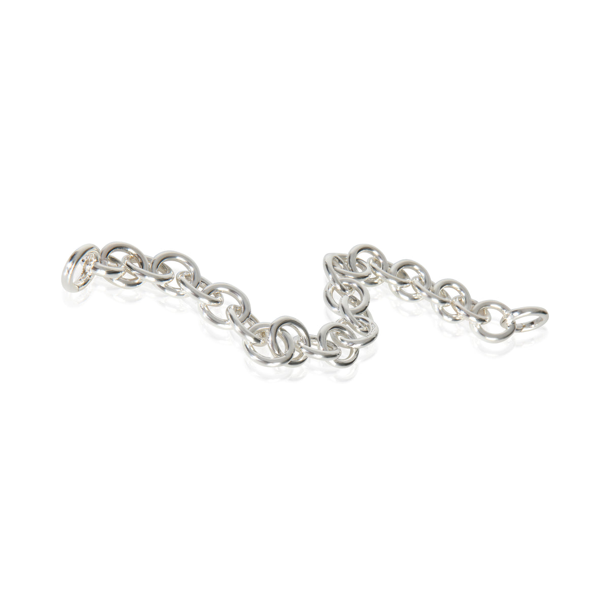 Tiffany & Co. Sterling Silver  Round Link Clasping End Bracelet bv