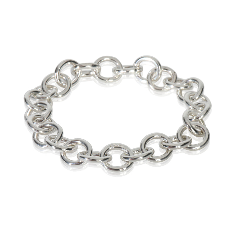 Sterling Silver  Round Link Clasping End Bracelet