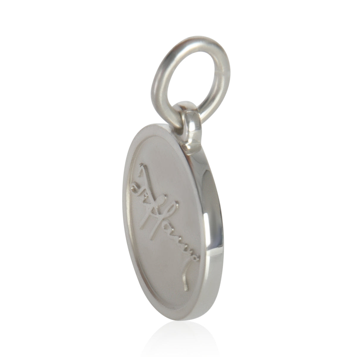 Sterling Silver  Small Round Logo Charm