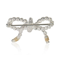 Yellow Gold & Sterling Silver  Vintage Bow Brooch