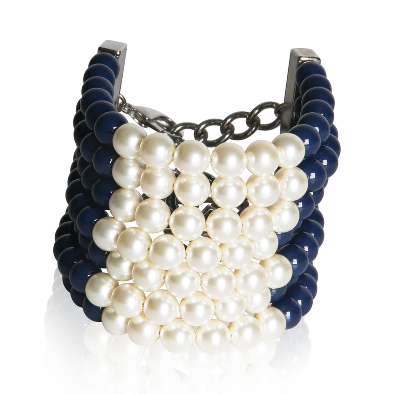 2015 Blue Bead & Faux Pear Bracelet