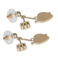 Gold-Plated  2010 Pink Heart CC Earrings