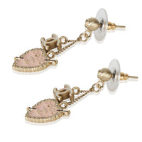 Gold-Plated  2010 Pink Heart CC Earrings
