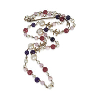 Gold-Plated  2010 Multicolor Bead & Faux Pearl CC Necklace