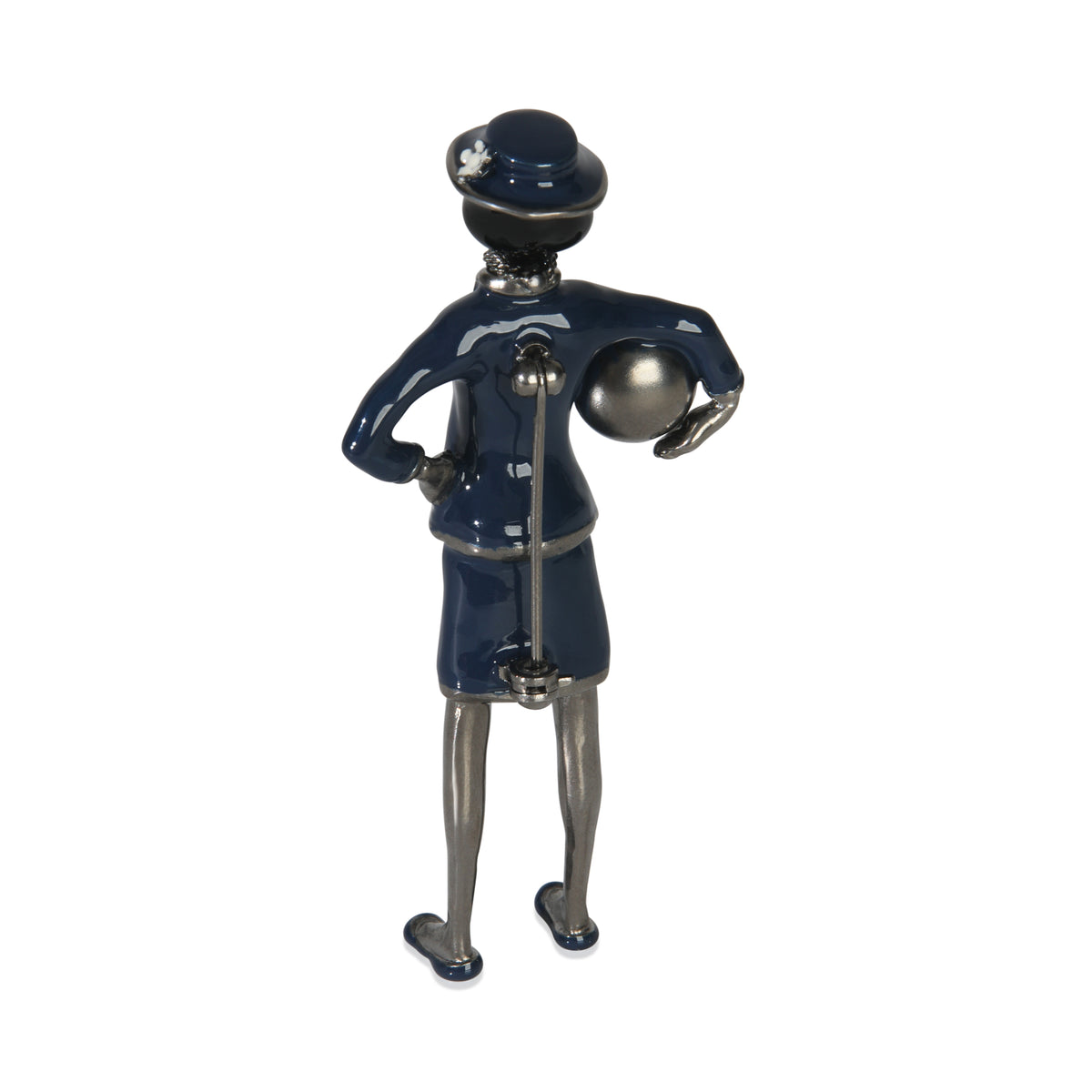 2012 Faux Pearl & Enamel Mademoiselle Brooch