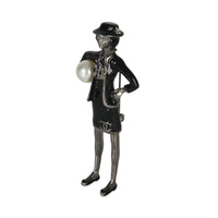 2012 Faux Pearl & Enamel Mademoiselle Brooch Brooch