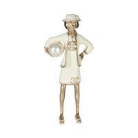 Gold-Plated  2012 Faux Pearl & Enamel Mademoiselle Brooch Brooch